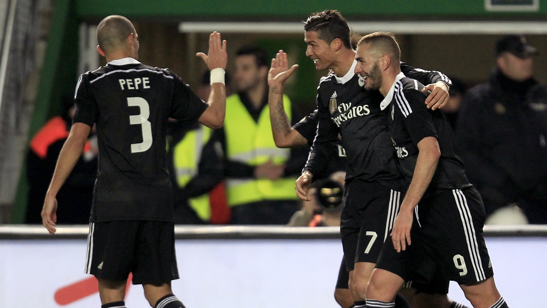 Pepe, Cristiano Ronaldo et Karim Benzema