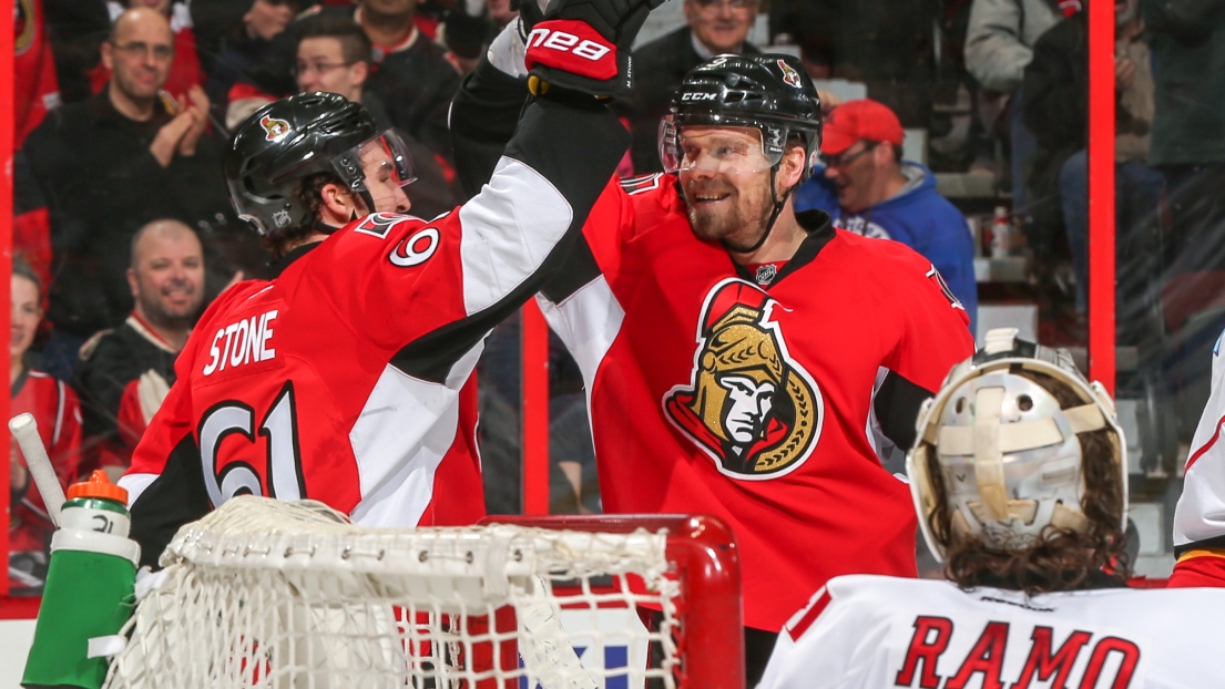 Milan Michalek et Mark Stone