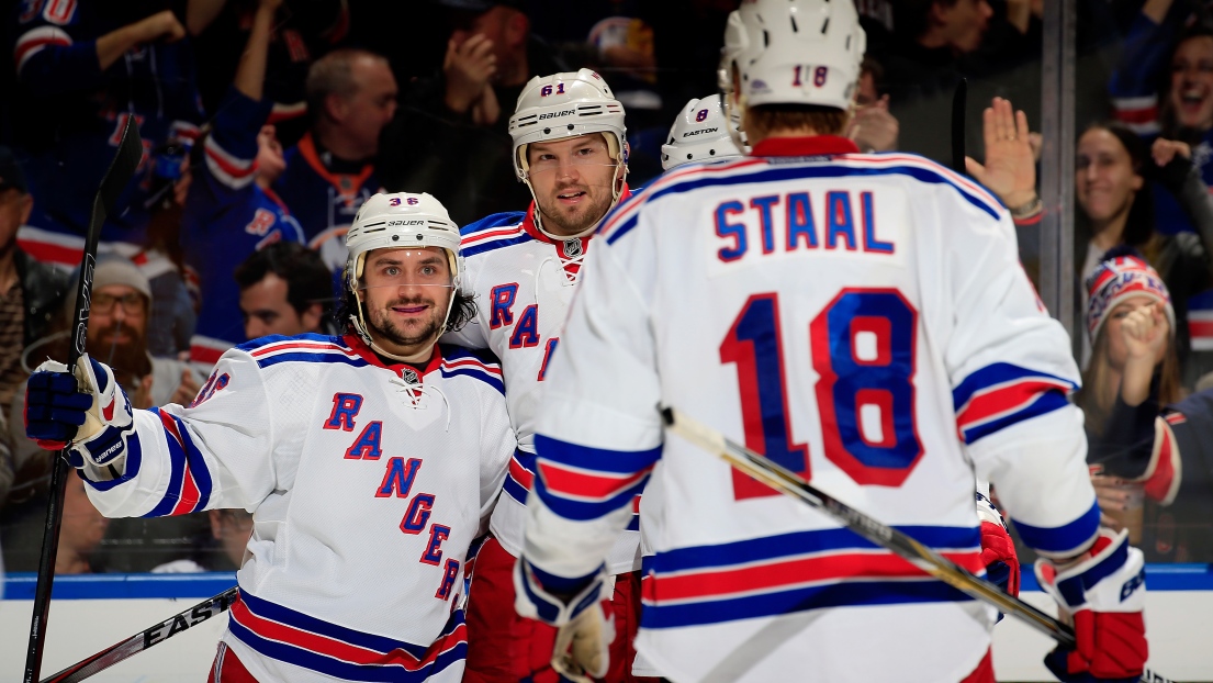 Mats Zuccarello, Rick Nash et Marc Staal