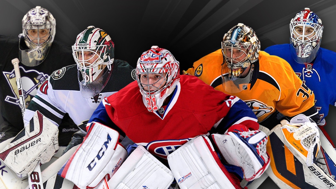 Marc-André Fleury, Devan Dubnyk, Carey Price, Pekka Rinne et Cam Talbot