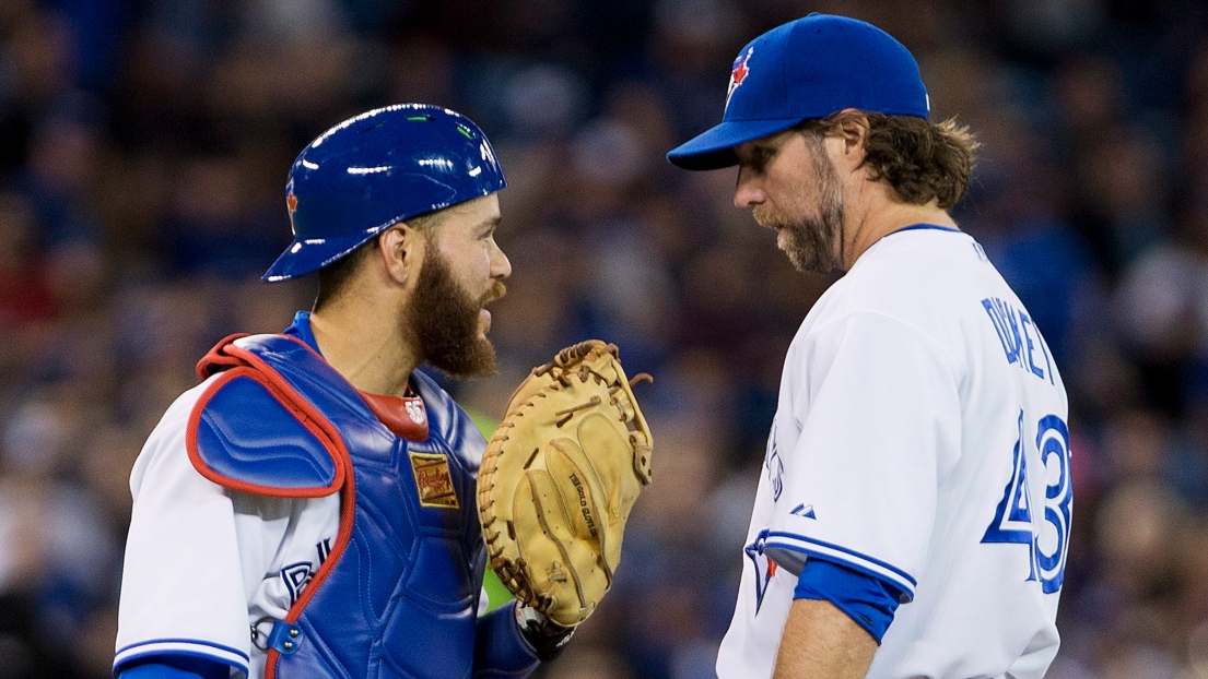 R.A. Dickey et Russell Martin