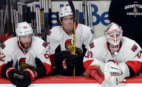 Eric Gryba, Cody Ceci et Andrew Hammond