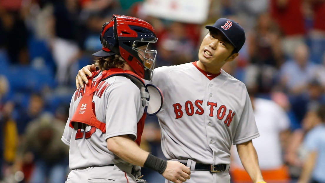 Ryan Hanigan et Koji Uehara