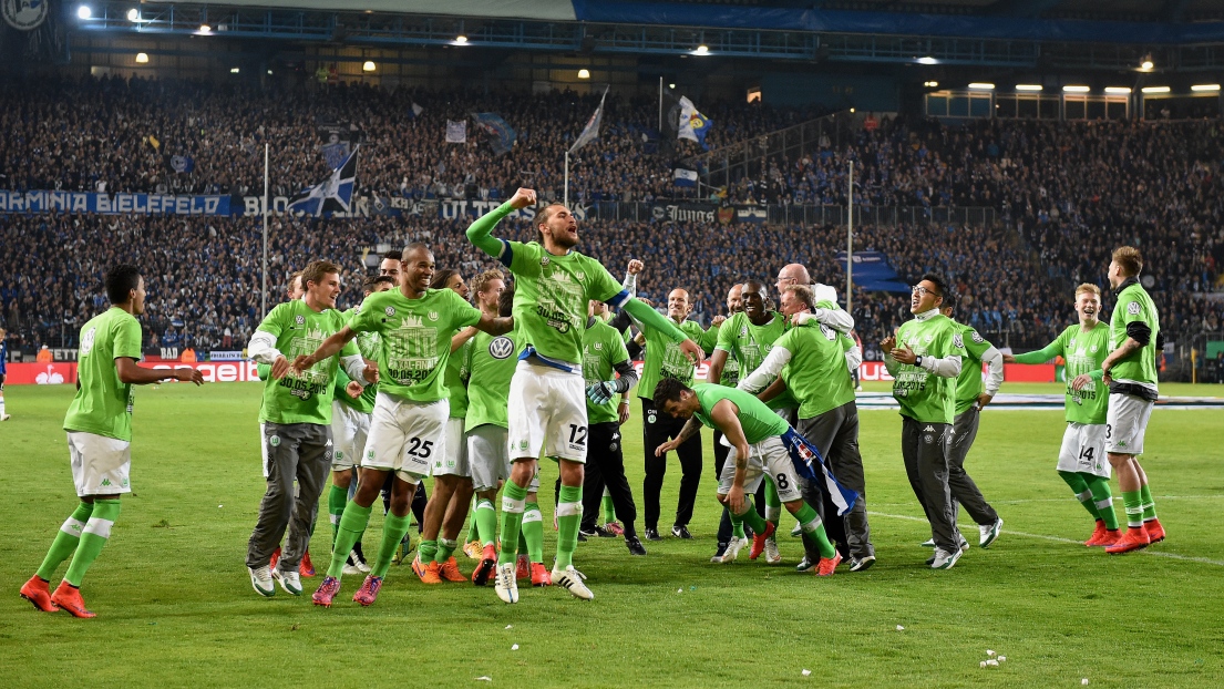 Wolfsburg célèbre sa victoire en demi-finale contre Bielefeld