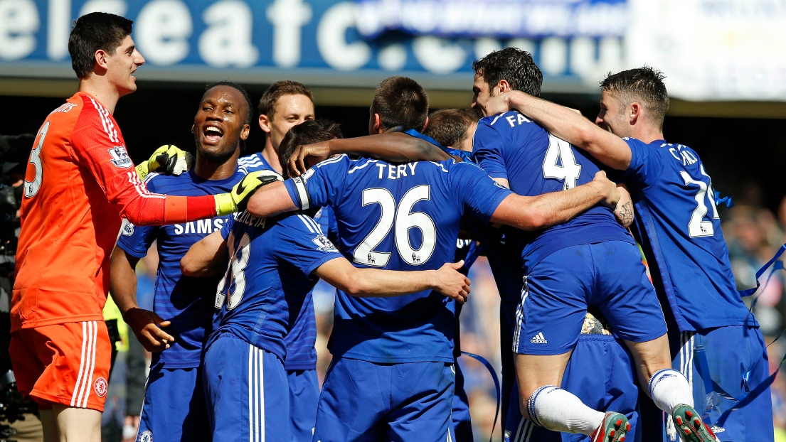 Les joueurs de Chelsea célèbrent leur victoire.