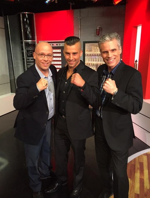 David Lemieux vient nous parler de son combat qui approche. Nous avons été très poli. 13-05-2015 David Lemieux 5 à 7 RDS Boxe