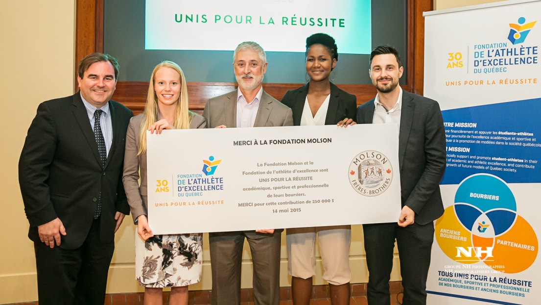 Andrew Molson, Jacqueline Simoneau, Claude Chagnon, Mariam Sylla et Joseph Polossifakis