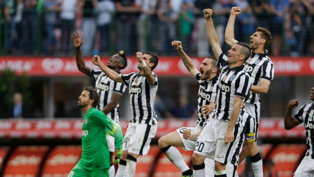 Les joueurs de la Juventus célèbrent leur victoire