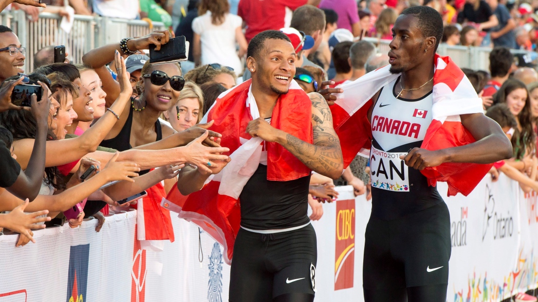 Andre De Grasse et Brendon Rodney