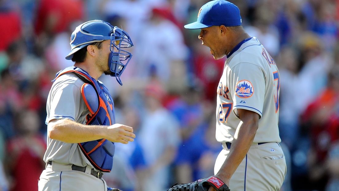 Travis d'Arnaud et Jeurys Familia