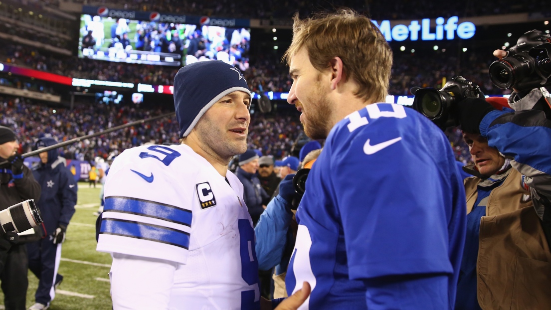 Tony Romo et Eli Manning