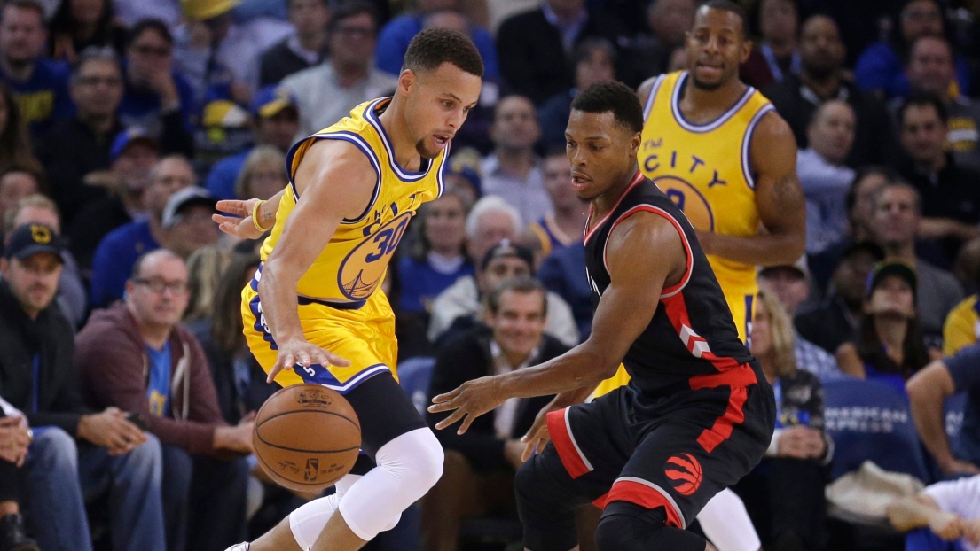 Stephen Curry et Kyle Lowry