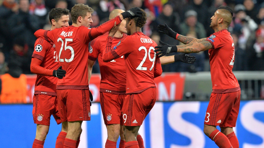 Le Bayern célèbre le but de Robert Lewandowski