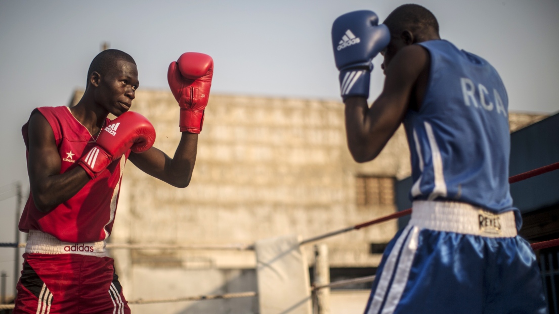 Des boxeurs à Bangui