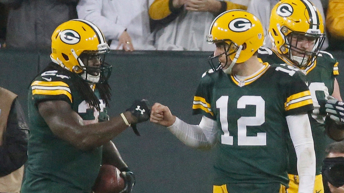 Eddie Lacy et Aaron Rodgers