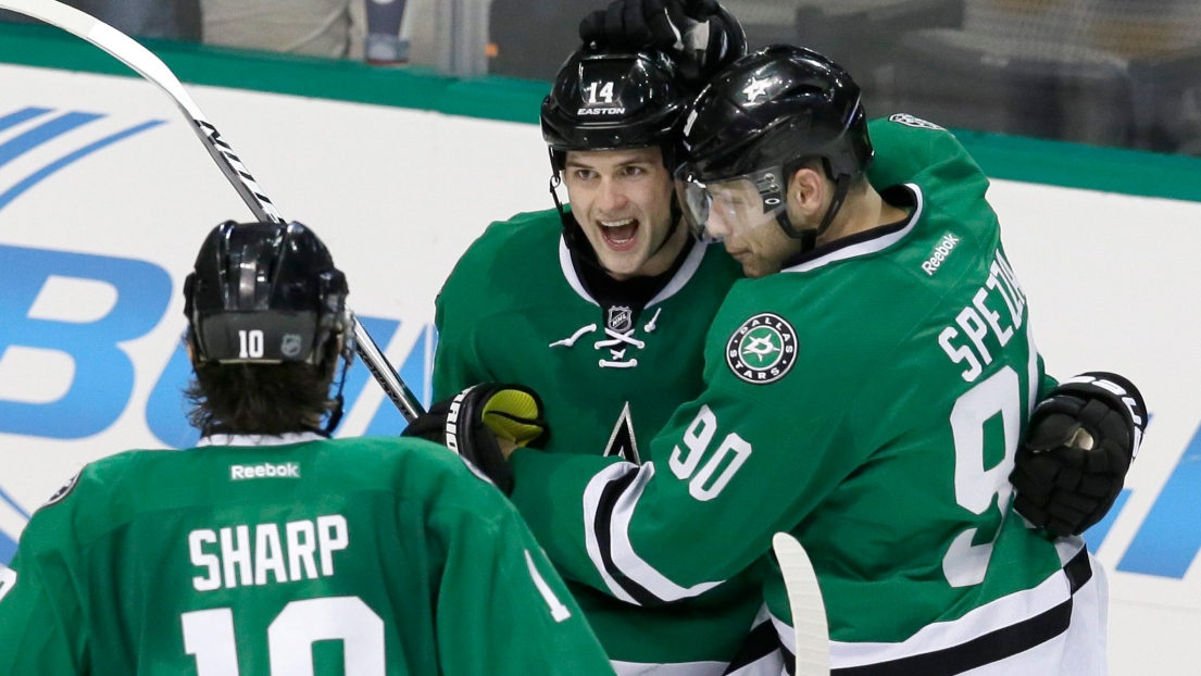 Patrick Sharp, Jamie Benn et Jason Spezza