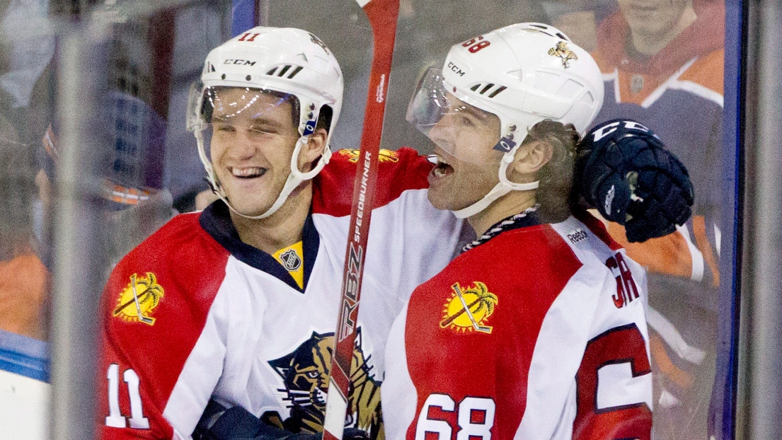 Jonathan Huberdeau et Jaromir Jagr