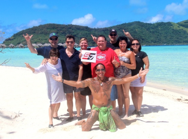 Alain, Angèle, André, Nathalie, Gaëtan bora Bora