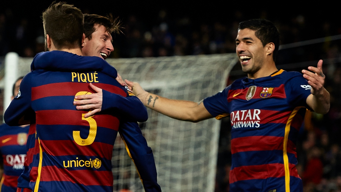 Lionel Messi, Gerard Piqué et Luis Suarez