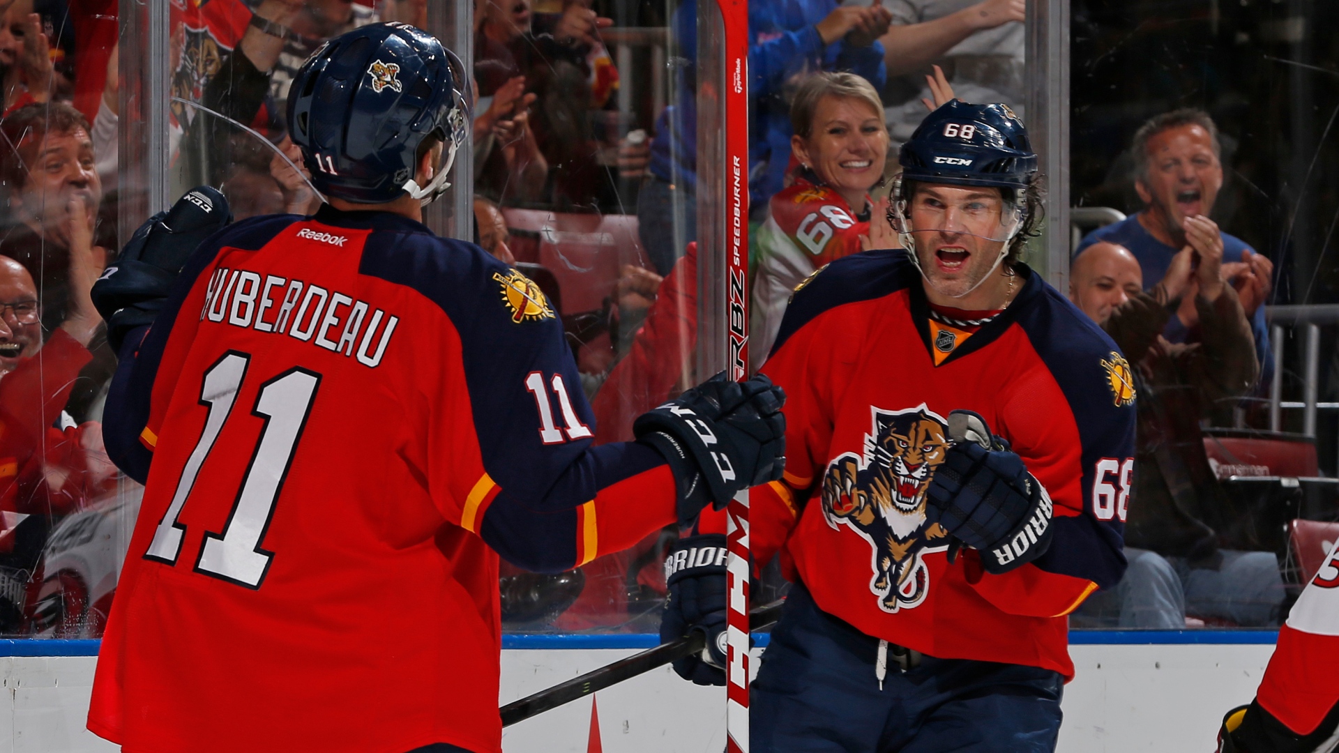 Jaromir Jagr et Jonathan Huberdeau Jaromir Jagr et Jonathan Huberdeau