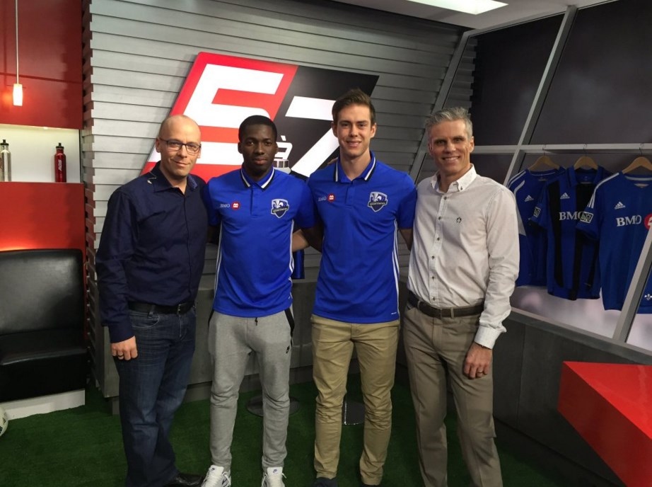 Merci à Ambroise Oyongo et Cameron Porter d'être venu célébrer la nouvelle saison de l'Impact avec nous! Oyongo Ambroise Cameron Porter Impact RDS 11/03/2016