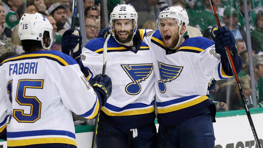 Robby Fabbri, Troy Brouwer et Paul Stastny