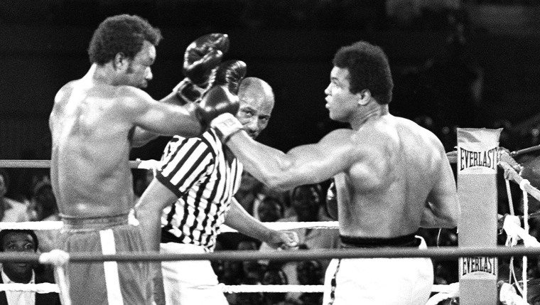 George Foreman et Muhammad Ali lors du combat « dans la jungle ».