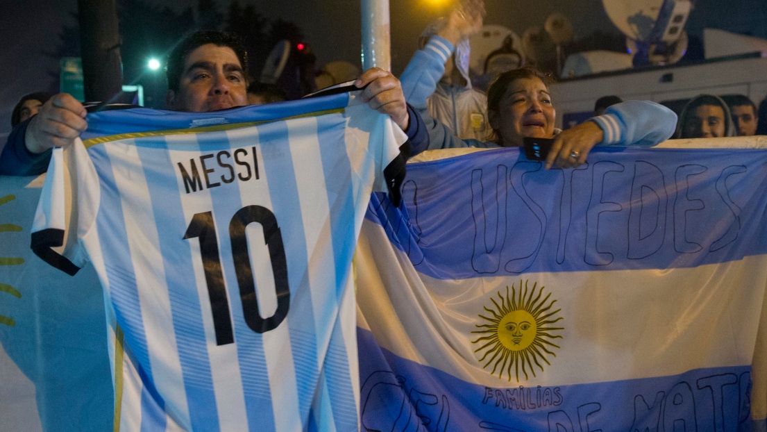 Des partisans de Lionel Messi