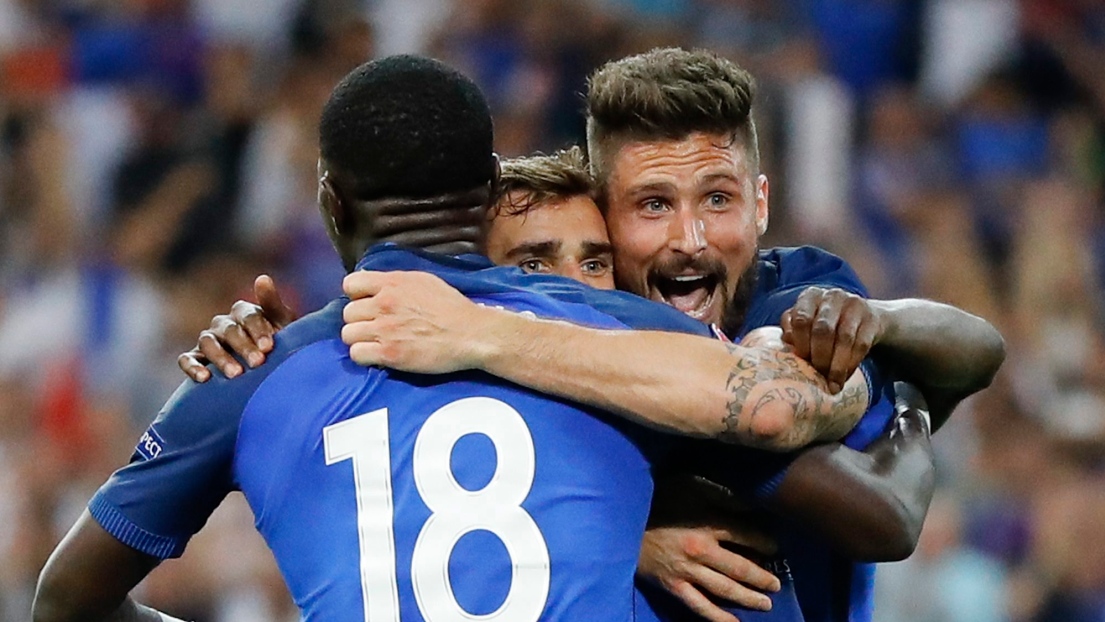 Antoine Griezmann, Olivier Giroud et Moussa Sissoko