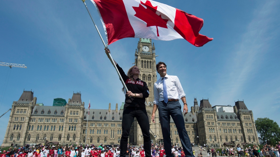Rosie MacLennan et Justin Trudeau