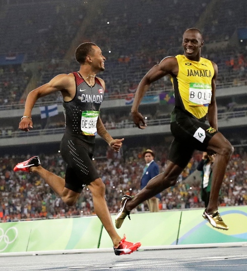 Andre DeGrasse et Usain Bolt