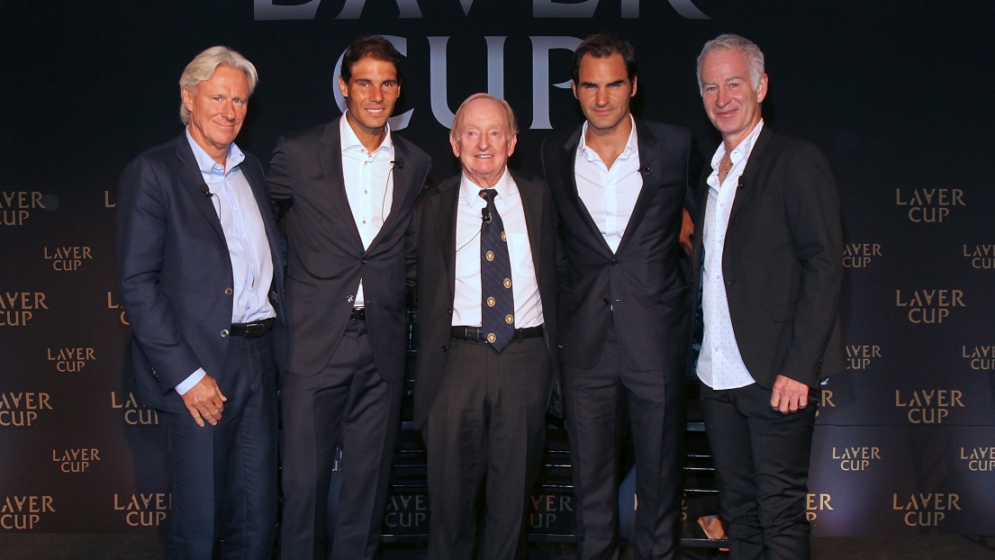 Björn Borg, Rafael Nadal, Rod Laver, Roger Federer et John McEnroe