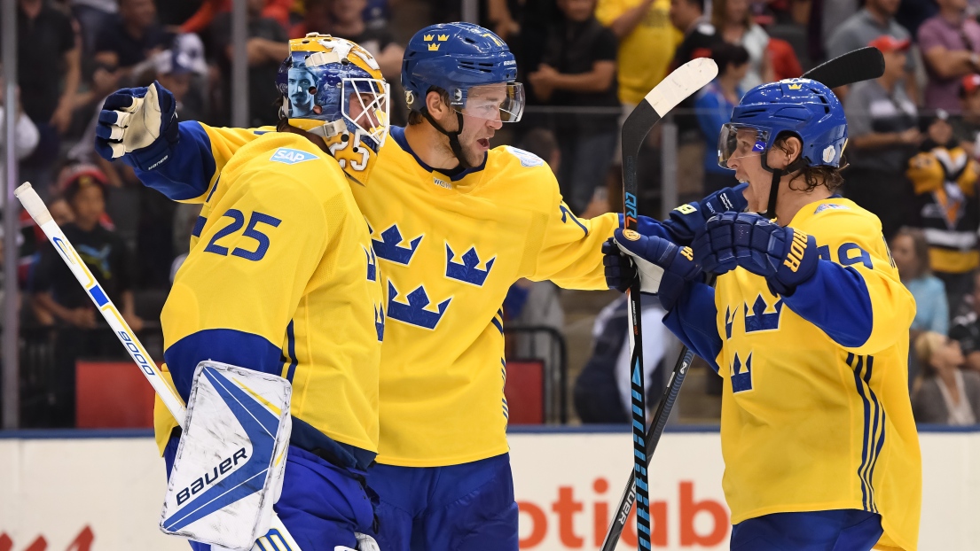 Jacob Markstrom, Victor Hedman et Nicklas Backstrom