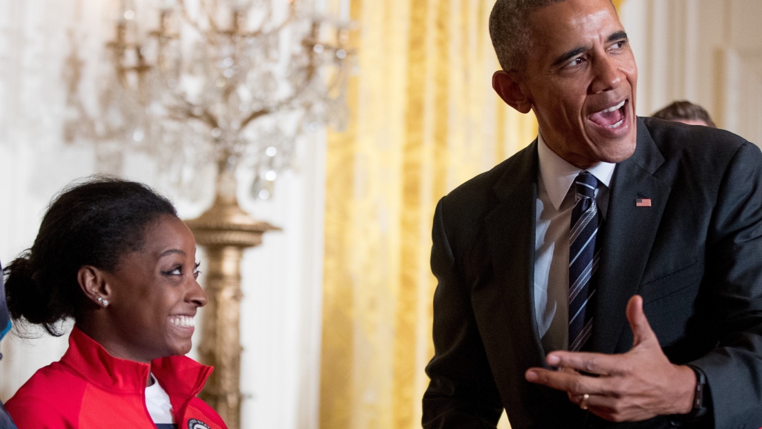 Barack Obama et la gymnaste Simone Biles