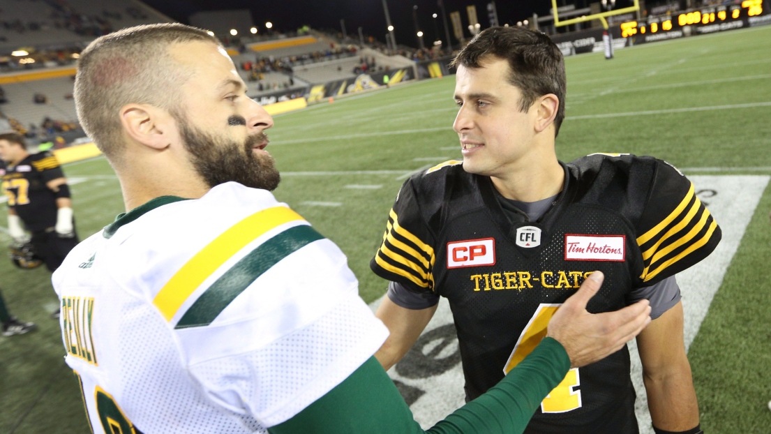 Mike Reilly et Zach Collaros