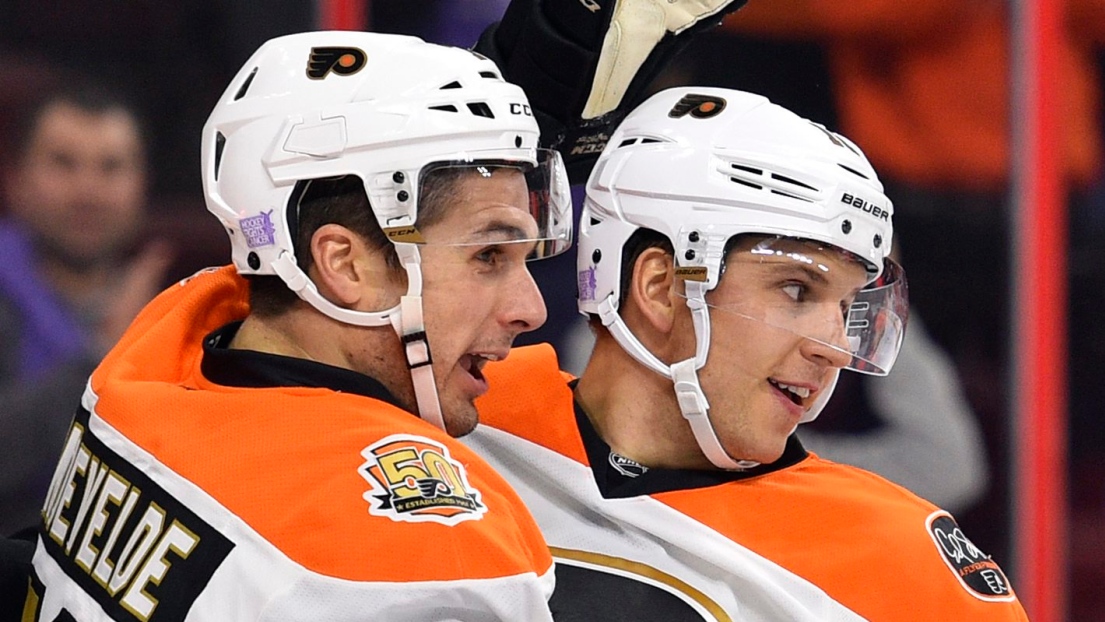 Chris VandeVelde et Brayden Schenn 