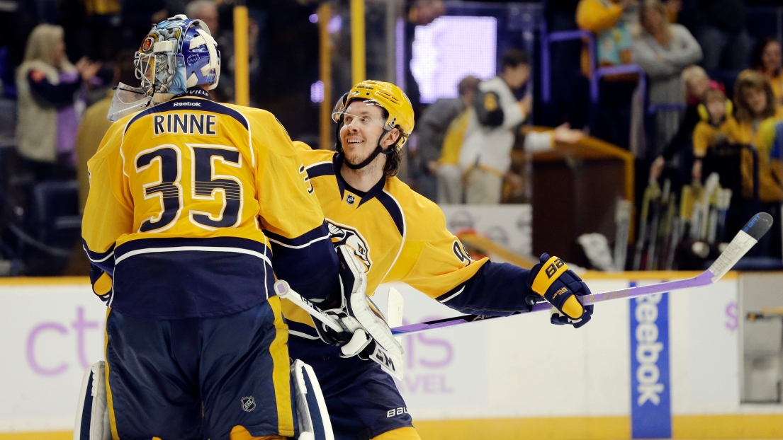 Pekka Rinne et Ryan Johansen