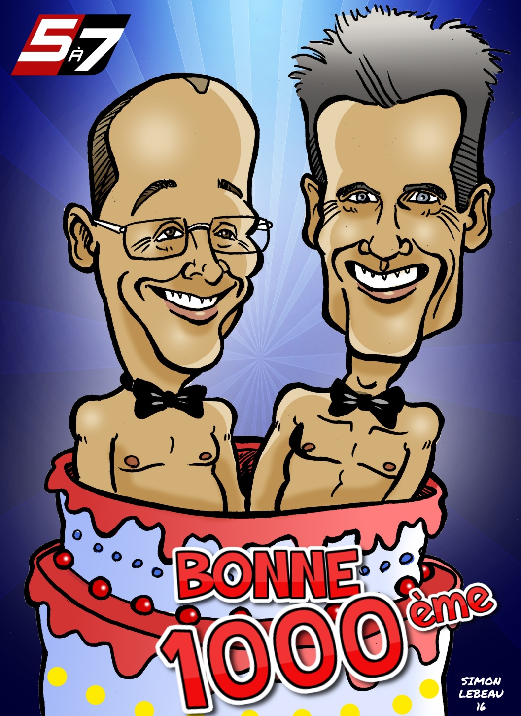 Merci à Simon Lebeau, notre caricaturiste, pour ce beau cadeau à l'occasion de la 1000e du 5 à 7! 25/11/2016 Simon Lebeau Carricature 5 à 7 RDS