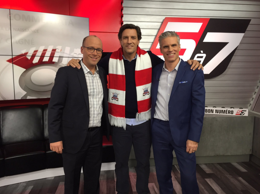Le 6 décembre 2016, Patrice Brisebois était en visite dans nos studios pour nous parler du tournoi de hockey extérieur organisé pour le 375e de la ville de Montréal. RDS 5 à 7 Patrice Brisebois 12/06/2016