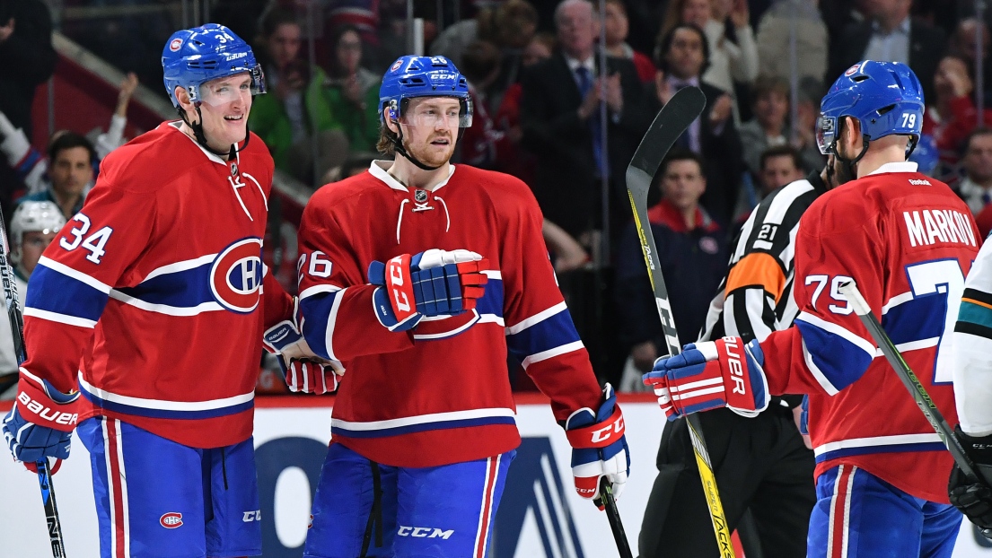 Michael McCarron, Jeff Petry et Andrei Markov