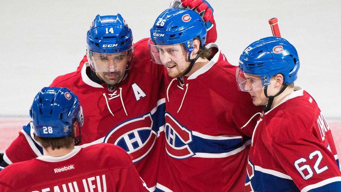 Jeff Petry, Tomas Plekanec, Nathan Beaulieu et Artturi Lehkonen