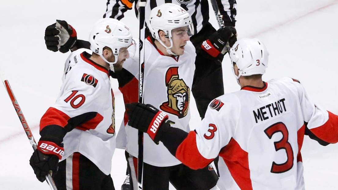 Tom Pyatt, Marc Methot et Jean-Gabriel Pageau 