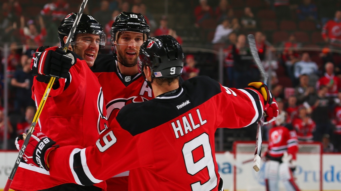 Pierre-Alexandre Parenteau, Travis Zajac et Taylor Hall