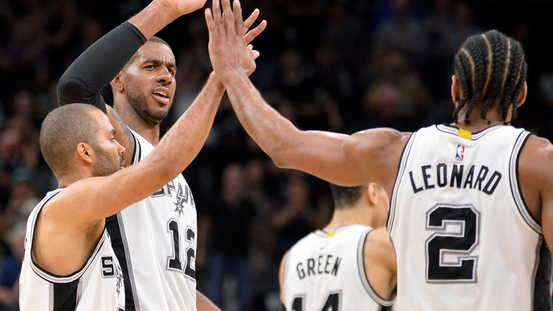 Kawhi Leonard, LaMarcus Aldridge et Tony Parker