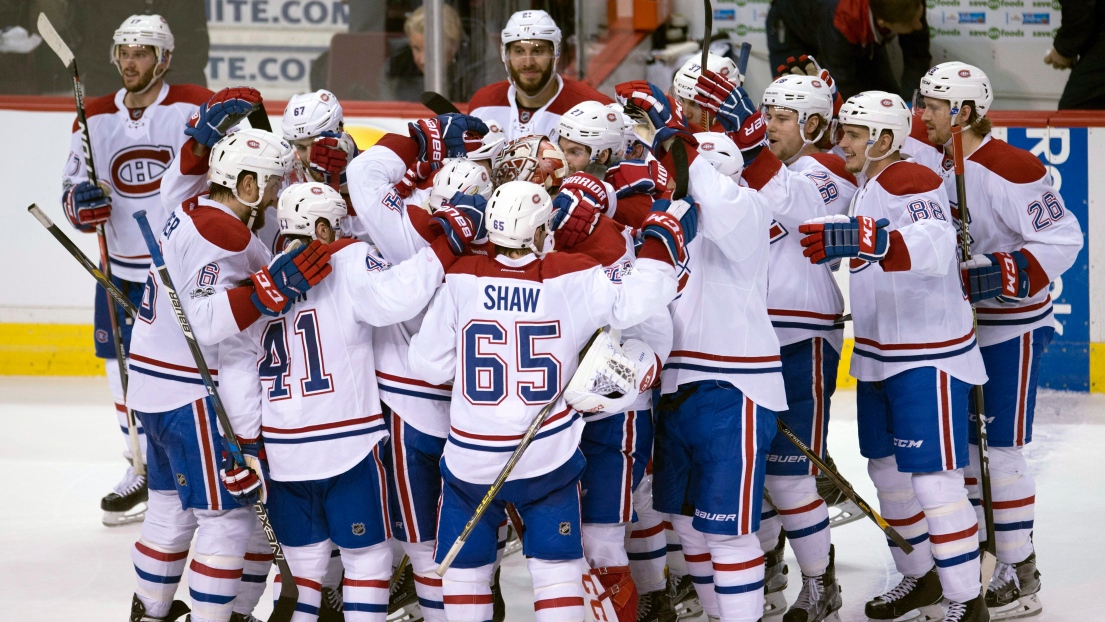 Le Canadien célèbre une victoire.