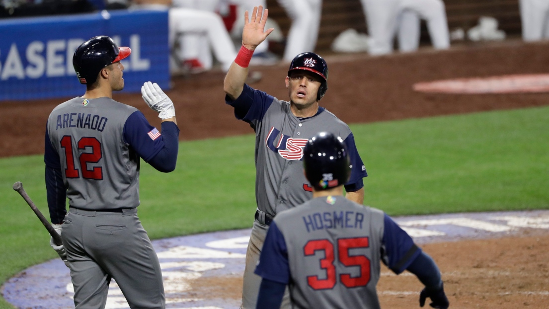 Ian Kinsler, Nolan Arenado et Eric Hosmer 