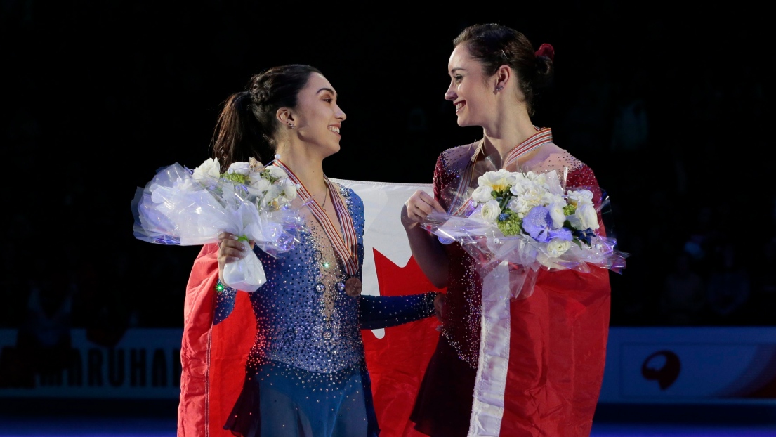 Kaetlyn Osmond (à droite) et Gabrielle Daleman