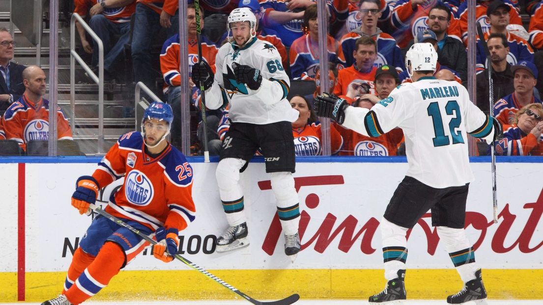 Melker Karlsson et Patrick Marleau