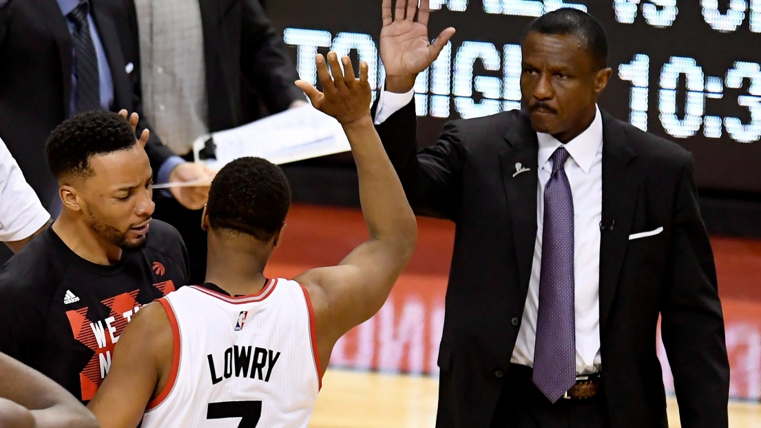 Kyle Lowry et Dwayne Casey