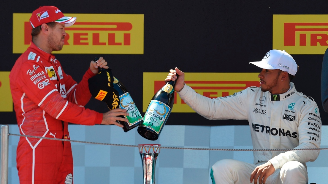 Sebastian Vettel et Lewis Hamilton